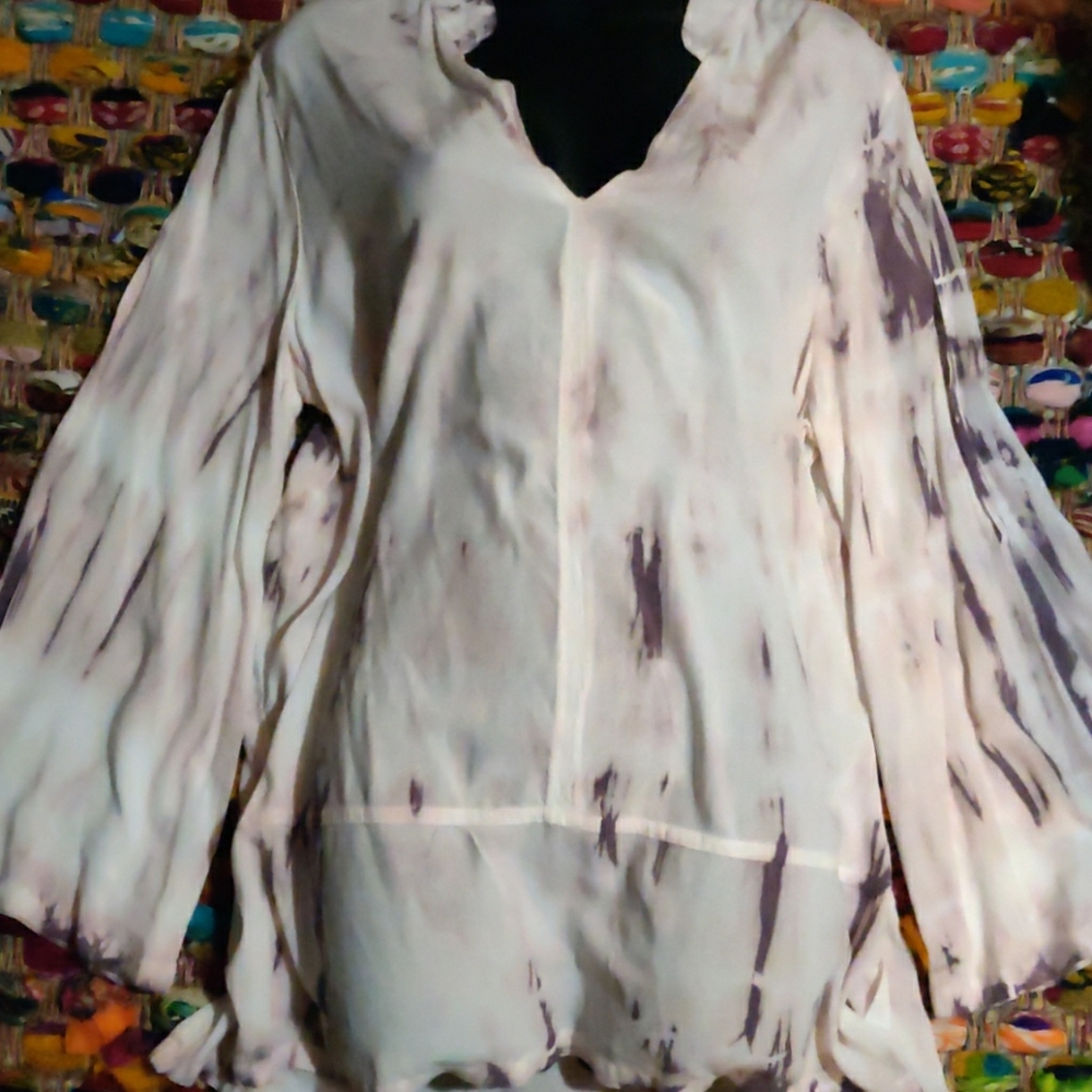 XCVI nwot pink & purple tie dye v neck tunic